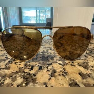 Gold Oakley Disclosure Aviator Sunglasses